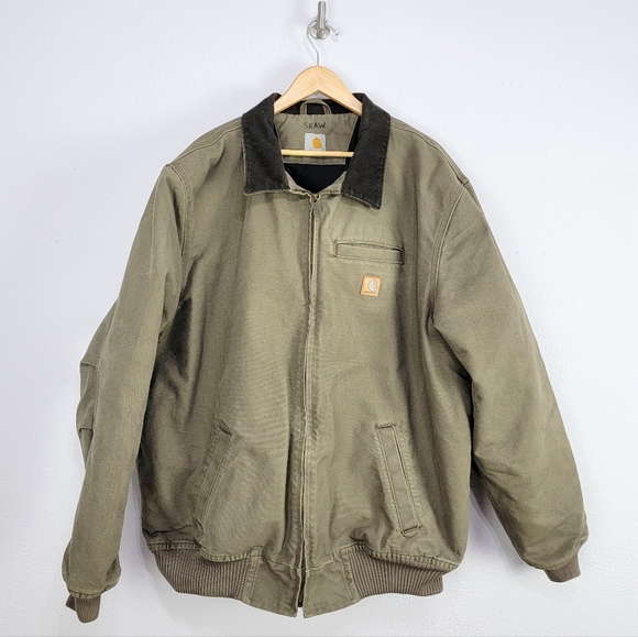 Carhartt Bankston Sienna Sandstone Fleece Lined Canvas Work Coat Size 2XL Tall - Picture 12 of 16